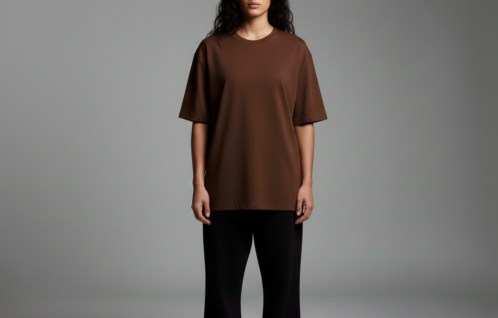 Velvet Brown Drop Shoulder