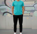 Aqua Blue T-Shirt & Black Sweatpant
