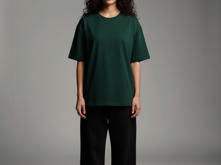 Emerald Green Drop Shoulder