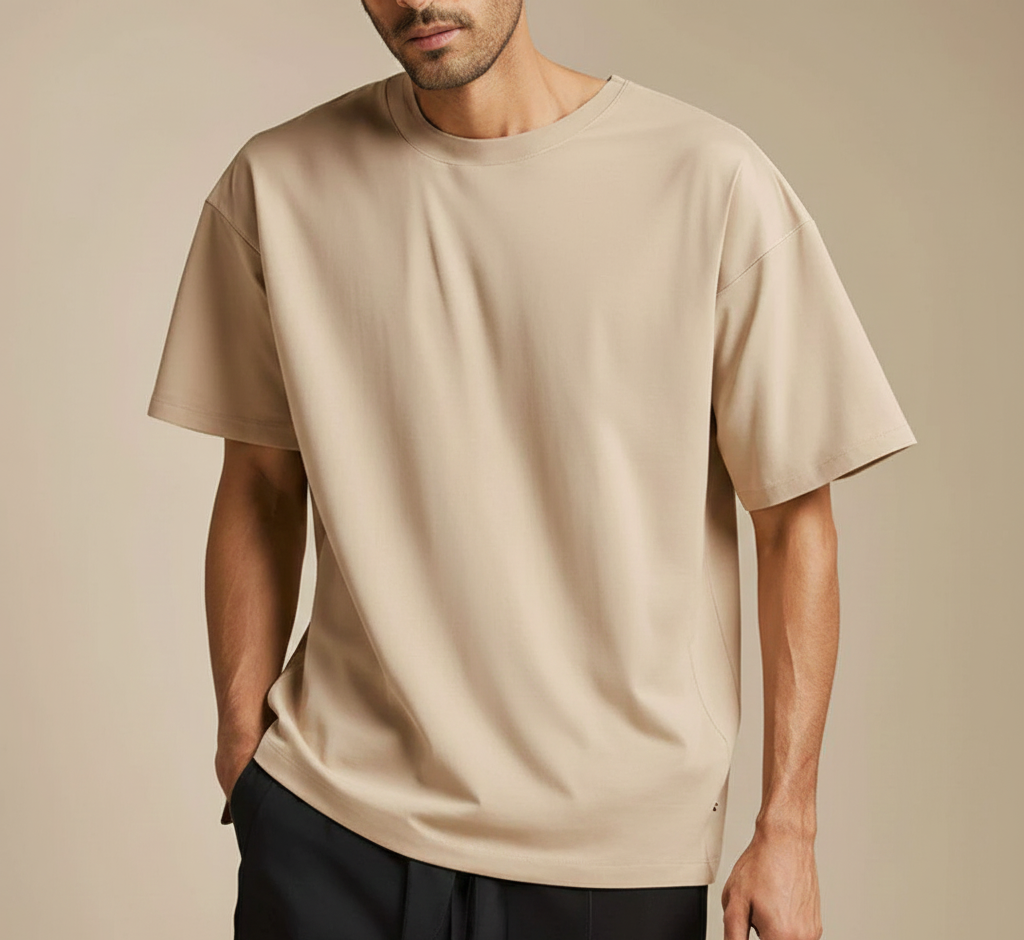 Dusty Beige Drop Shoulder