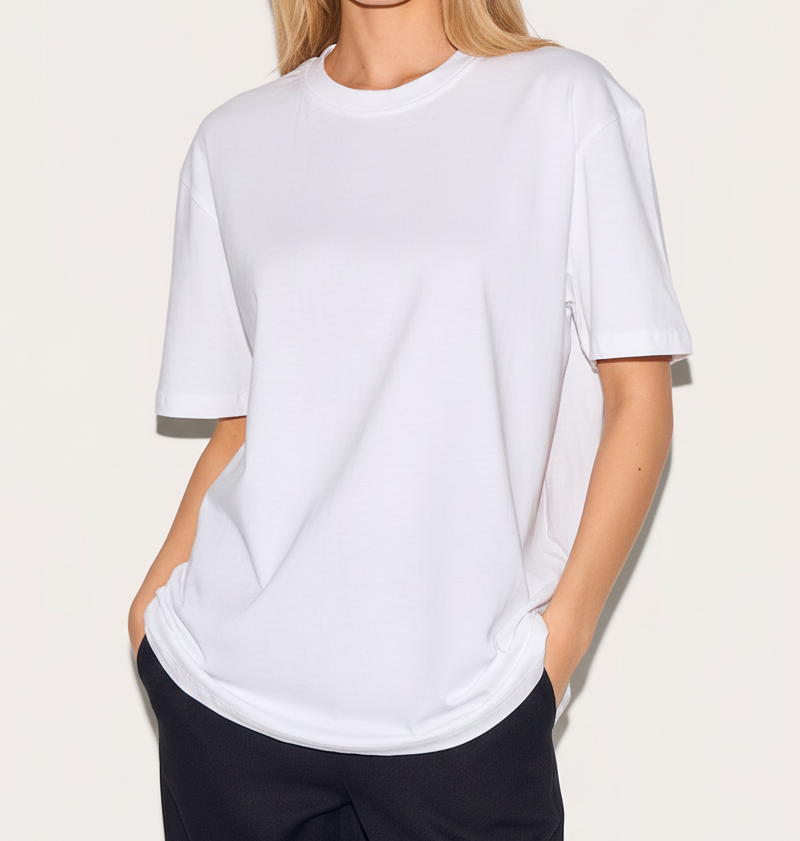 Grace White Drop Shoulder