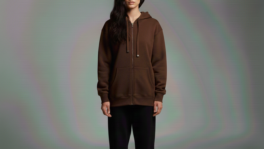 Velvet Brown Zip-up Hoodie