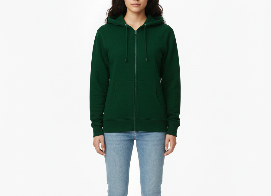 Emerald Green Zip-up Hoodie