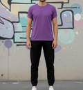 Lilac T-Shirt & Black Sweatpant