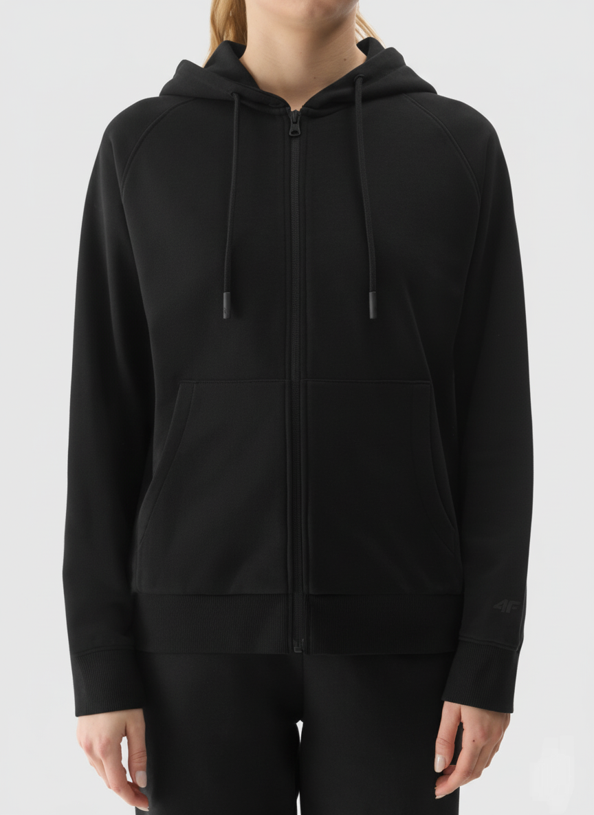 Femme Black Zip-up Hoodie