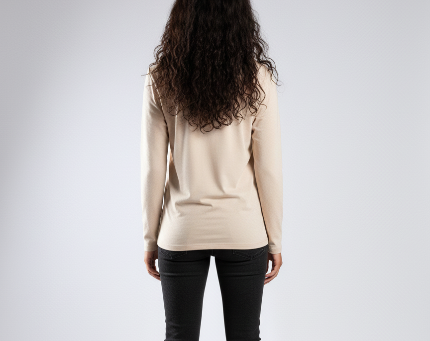 Silk Beige Long Sleeve T-Shirt