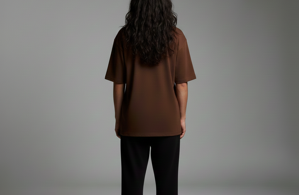 Velvet Brown Drop Shoulder