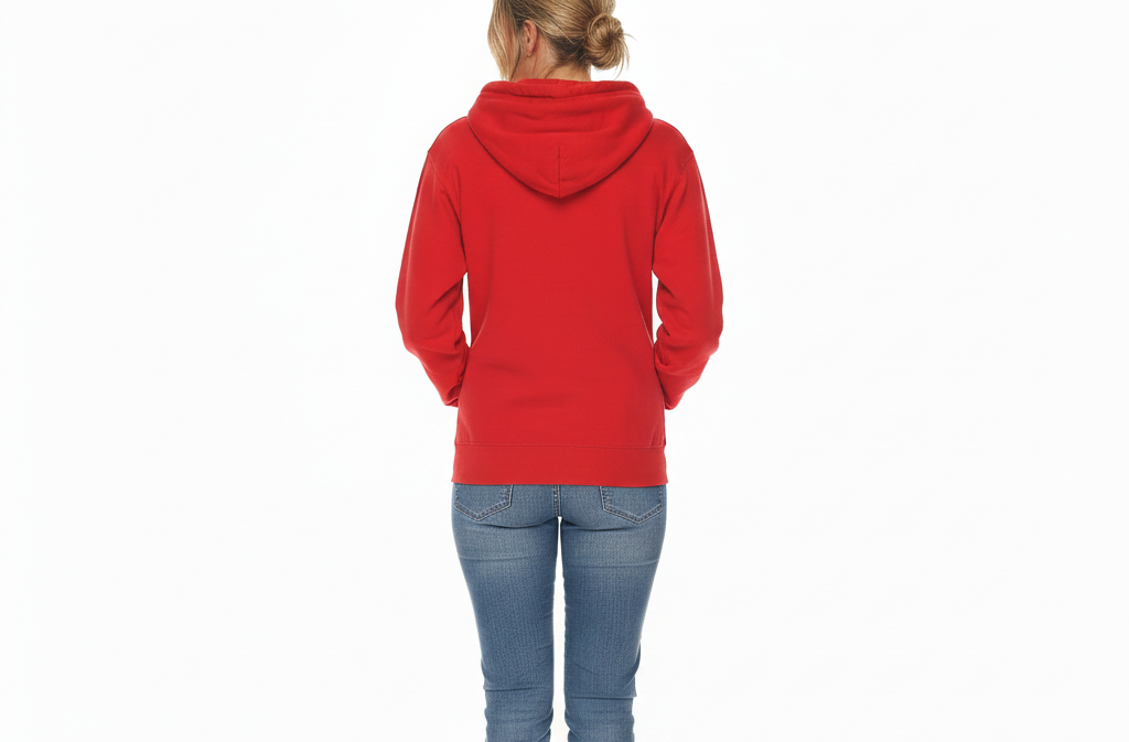 Chic Red Zip-up Hoodie
