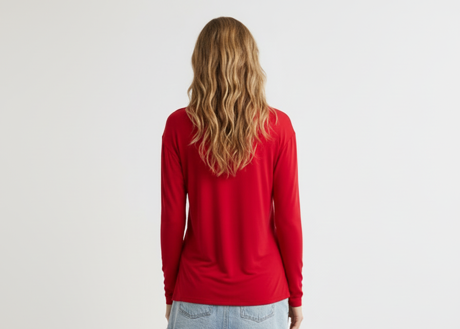 Chic Red Long Sleeve T-Shirt