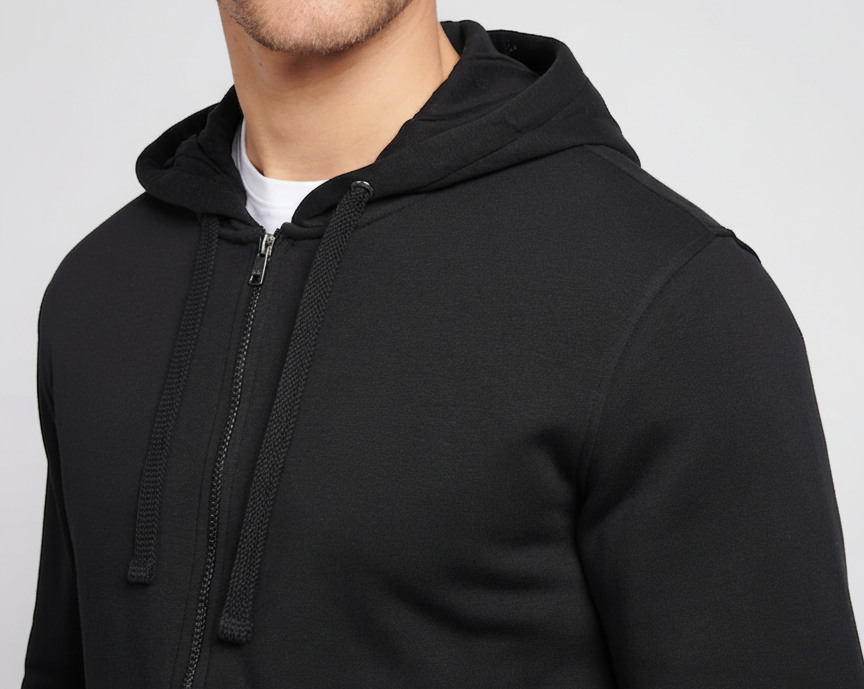 Signature Black Zip-up Hoodie