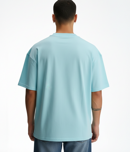 Aqua Blue Drop Shoulder