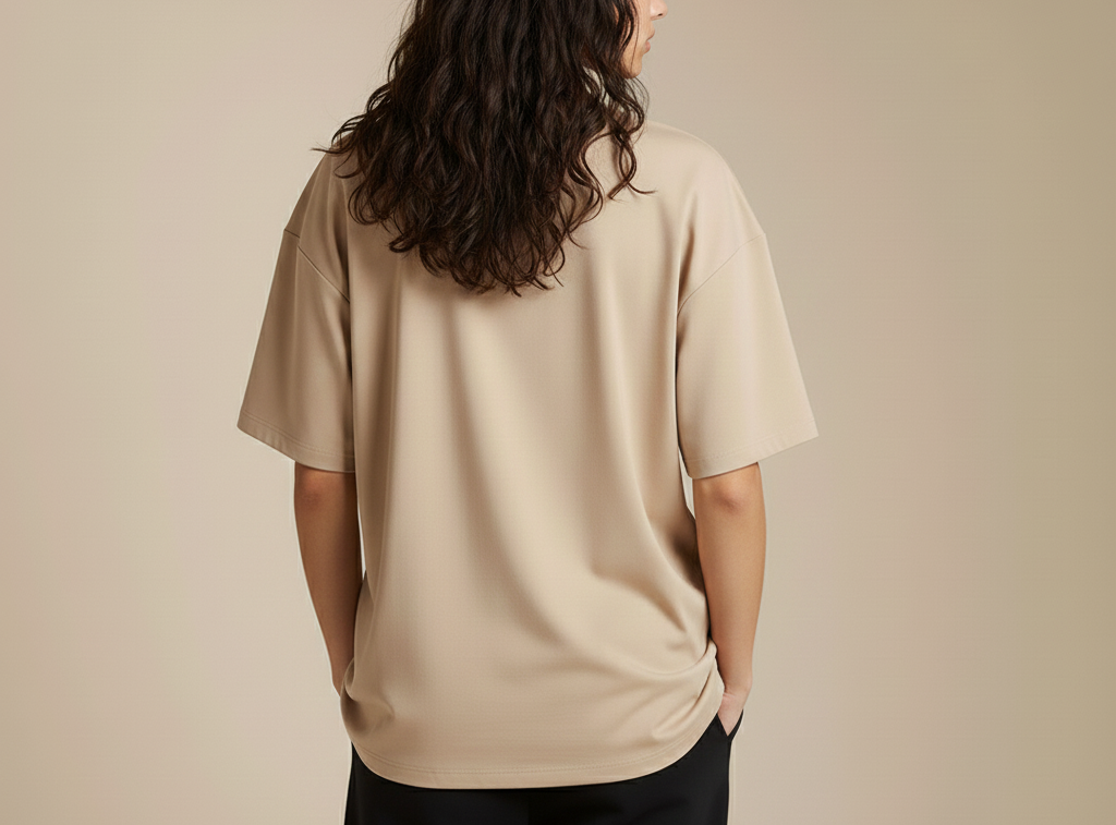 Silk Beige Drop Shoulder