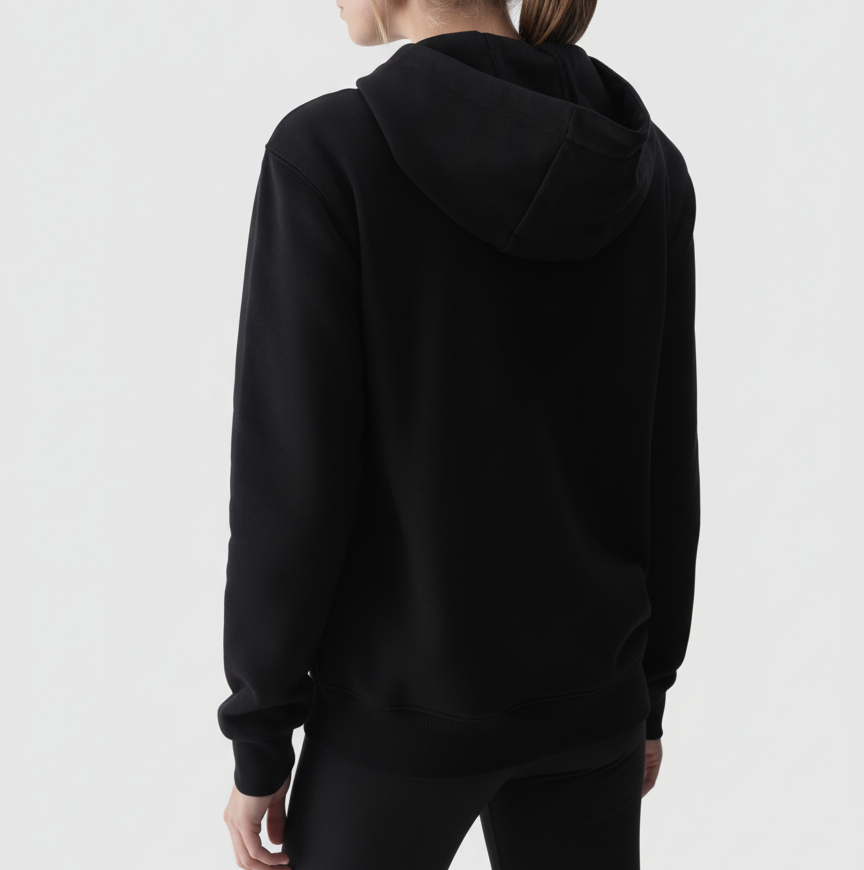 Femme Black Zip-up Hoodie