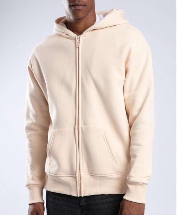 Dusty Beige Zip-up Hoodie